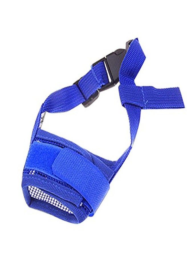 Futaba Dog Adjustable Anti Bark Mesh Soft Mouth Muzzle -Blue - Medium - Image 2